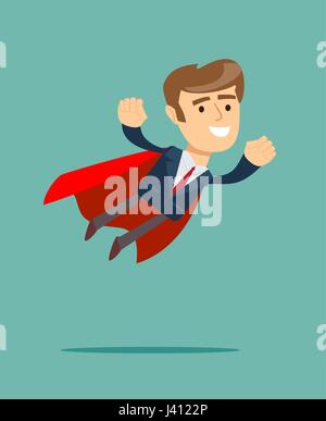 Businessman in superhero concept avec couvercle rouge Illustration de Vecteur