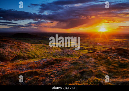 Peut coucher du soleil de la Cleveland Way, North Yorkshire. Banque D'Images