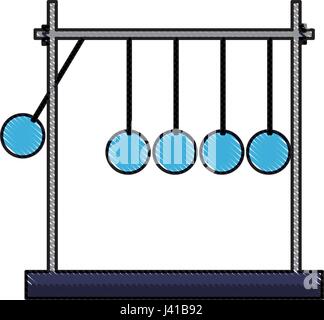 Dimensions newtons cradle élan pendule metal Illustration de Vecteur