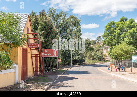 GENADENDAL, AFRIQUE DU SUD - le 27 mars 2017 : Le quartier historique de Latrobe Coach House, construit en 1827, Genadendal abrite le plus vieux moyen d'un wagon en Afrique du Sud Banque D'Images