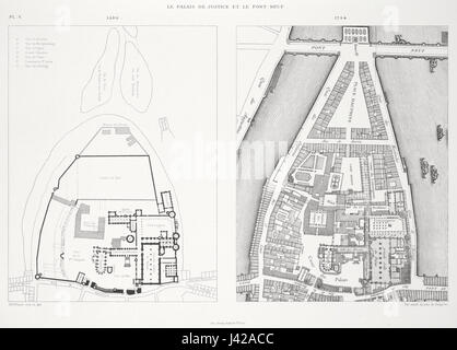Le Palais de Justice et le Pont Neuf 1380 1754 Banque D'Images