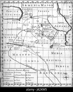 La carte d'Arménie au cours du Moyen Âge, 1736 Banque D'Images
