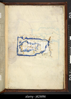 La carte après la Geographia de Ptolémée (111 MS Burney, f.74r) Banque D'Images
