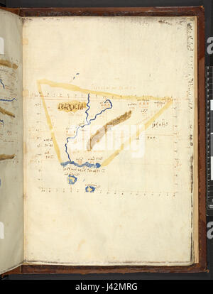 La carte après la Geographia de Ptolémée (111 MS Burney, f.93r) Banque D'Images