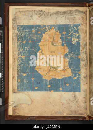 La carte après la Geographia de Ptolémée (111 MS Burney, f.1v) Banque D'Images