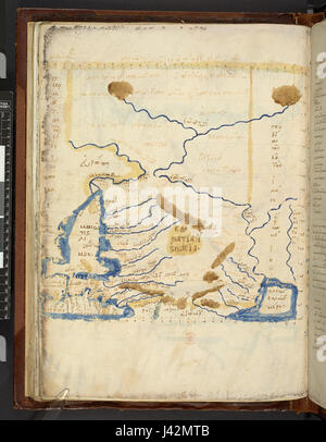 La carte après la Geographia de Ptolémée (111 MS Burney, f.68v) Banque D'Images