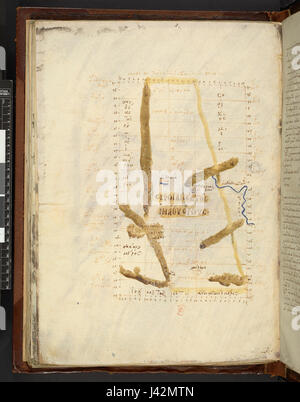 La carte après la Geographia de Ptolémée (111 MS Burney, f.90v) Banque D'Images