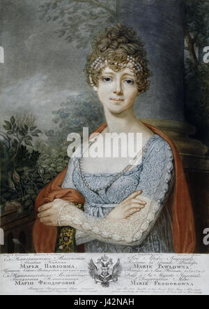 Ce portrait de Maria Pavlovna, la grande-duchesse russe, a été créé par I.A. Selivanov après le travail de Vladimir Borovikovskiy dans les années 1800 Il capture sa beauté royale et son importance dans la société impériale russe. Banque D'Images