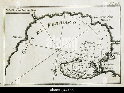 Plan de la baie et le port de Portoferraio, près de Livourne Roux Joseph 1804 Banque D'Images