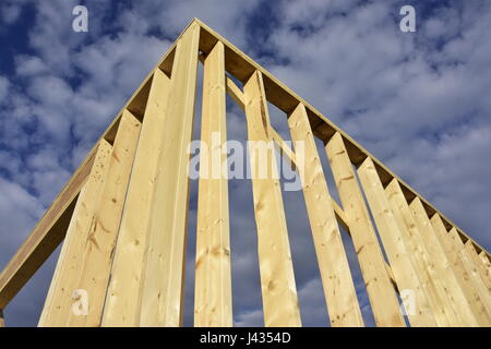 Nouveau châssis en bois home en construction. Banque D'Images