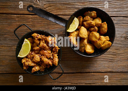 Adobo de tapas et de poisson frit pané d'Espagne skid puntilla Banque D'Images