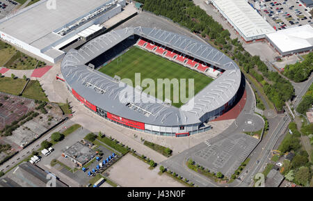 Vue aérienne de St Helens Rugby League Sol, UK Banque D'Images