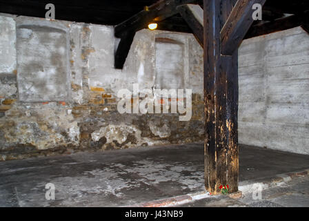 Trieste, Italie. Risiera di San Sabba. La chambre de la mort, la chambre d'exécution. Banque D'Images