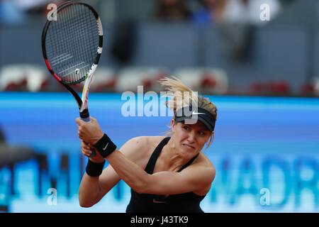 Madrid, Espagne. 8 mai, 2017. Eugénie Bouchard (CAN) Tennis : Eugenie Bouchard du Canada au cours des célibataires 2ème tour match contre Maria Sharapova de la Russie sur le WTA Tour Mutua Madrid Open Tennis Tournament à la Caja Magica de Madrid, Espagne . Credit : Mutsu Kawamori/AFLO/Alamy Live News Banque D'Images