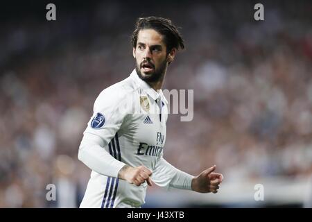 Madrid, Espagne. 18 avr, 2017. Isco (réel) Football/soccer Ligue des Champions : 1/4 de finale 2e match aller entre le Real Madrid CF 4-2 FC Bayern Munchen au Santiago Bernabeu à Madrid, Espagne . Credit : Mutsu Kawamori/AFLO/Alamy Live News Banque D'Images