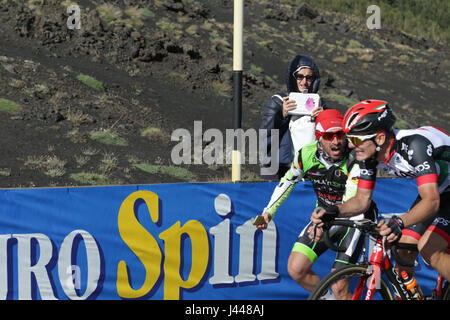 Etna, Italie - Mai 08, 2017. 100e Giro d'Italia, l'étape 4 Banque D'Images