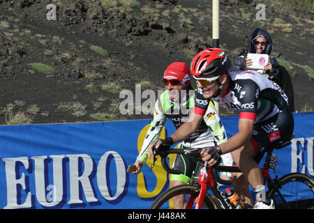 Etna, Italie - Mai 08, 2017. 100e Giro d'Italia, l'étape 4 Banque D'Images