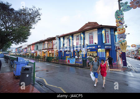 LITTLE INDIA, SINGAPOUR VILLE - 19 janvier 2017 : les conditions de circulation dans la ville de Little India, à Singapour. Une version propre et ordonné de l'Inde. Banque D'Images