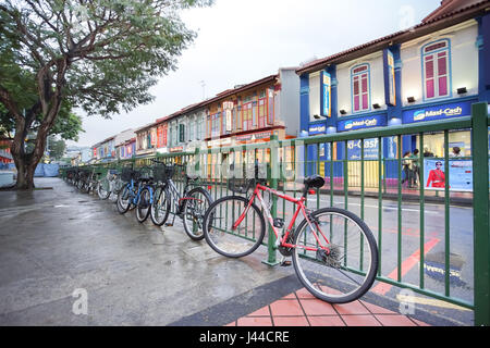 LITTLE INDIA, SINGAPOUR VILLE - 19 janvier 2017 : les conditions de circulation dans la ville de Little India, à Singapour. Une version propre et ordonné de l'Inde. Banque D'Images