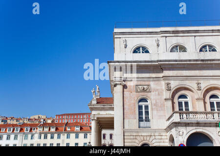 Le Portugal, Estremadura, Lisbonne, la Baixa, Teatro Nacional Dona Maria II sur Praca da Rossio. Banque D'Images