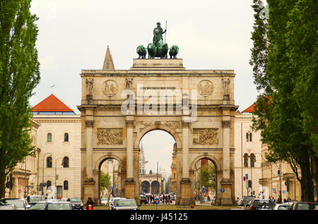 La victoire de triomphe (Siegestor) à Munich, Allemagne Banque D'Images