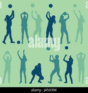 Volley-ball femme dvd set abstract vector background Illustration de Vecteur