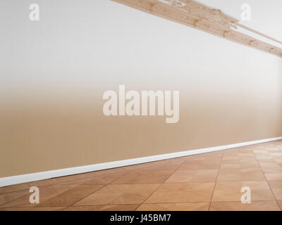 Wall background en salle vide avec plancher en bois Banque D'Images