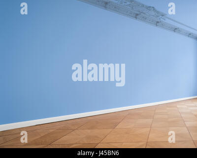 Wall background en salle vide avec plancher en bois Banque D'Images