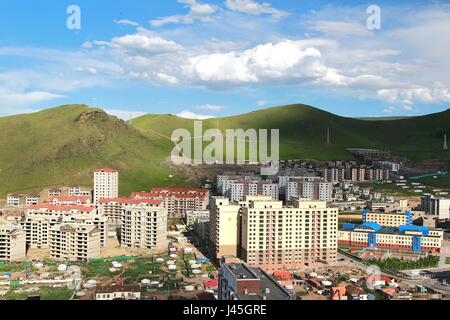 La vue panoramique de toute la ville d'Ulaanbaatar, Mongolie Banque D'Images