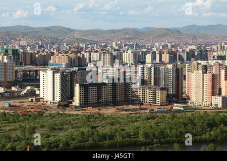 La vue panoramique de toute la ville d'Ulaanbaatar, Mongolie Banque D'Images