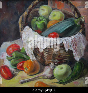 Les légumes pays, peinture à l'huile Banque D'Images