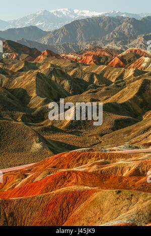 Le relief Danxia Zhangye,de,Ville,Province de Gansu, Chine Banque D'Images