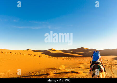 Voir des dunes dans le désert du Maroc par M'hamid Banque D'Images