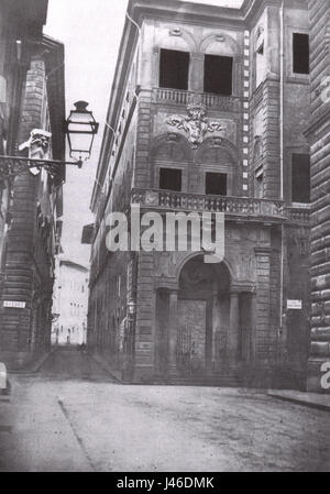 Palazzo corsi tornabuoni de la via Tornabuoni (Florence) avant 1857, lorsqu'il a été partiellement détruit Banque D'Images