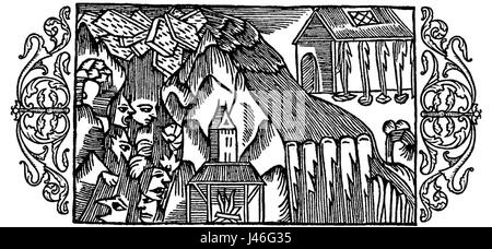 Olaus Magnus, un érudit suédois du XVIe siècle, est l'auteur de travaux sur divers phénomènes naturels, y compris la glace. Ses écrits sur les différentes formes de glace ont fourni les premières observations scientifiques, contribuant à l'étude de la nature et de l'environnement pendant la Renaissance. Banque D'Images