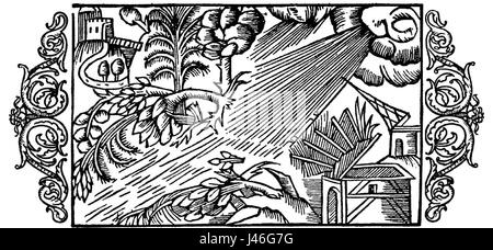 Olaus Magnus, un érudit du XVIe siècle, a beaucoup écrit sur la fureur des cyclones et des ouragans. Ses travaux ont fourni des premières indications sur la compréhension de ces puissants phénomènes météorologiques dans les régions du Nord. Banque D'Images