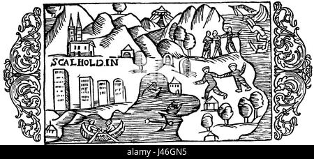 Olaus Magnus, un érudit suédois, a écrit sur les visions et le phénomène surnaturel des hommes noyés dans ses œuvres. Ses écrits du XVIe siècle reflètent la compréhension du folklore et la croyance dans l'au-delà. Banque D'Images