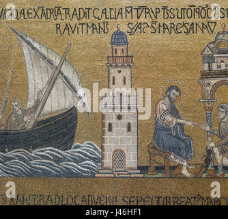 La « mosaïque St Marc » d'Alexandrie est une mosaïque qui remonte à l'Antiquité, présentant des dessins complexes typiques de la période gréco-romaine de la région. C'est un exemple notable de l'artisanat et des traditions artistiques d'Alexandrie, offrant un aperçu de l'ancienne Méditerranée Banque D'Images