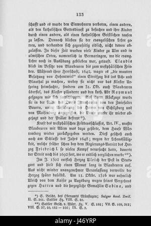 Carte ou illustration d'Oberamt Blaubeuren, un district administratif dans la région du Jura souabe du Bade-WÃ¼rttemberg, en Allemagne, montrant ses limites géographiques et historiques. Banque D'Images