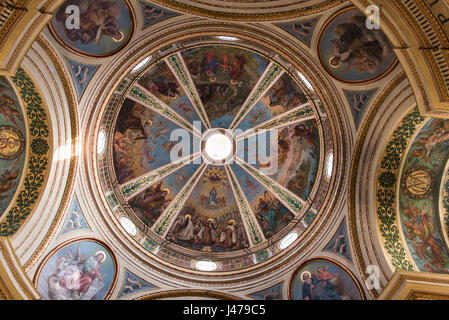 Israël, Haifa, le plafond décoré de Stella Maris église des Carmes, Mt. Carmel Banque D'Images