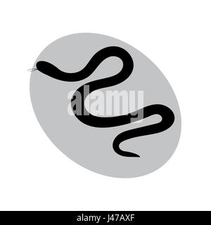 Reptiles serpent animal silhouette noire Illustration de Vecteur