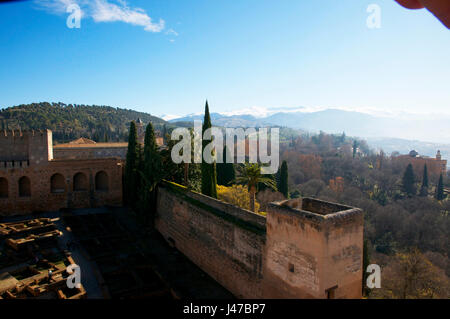 Vue de la Sierra Nevada de l'Alhambra Banque D'Images
