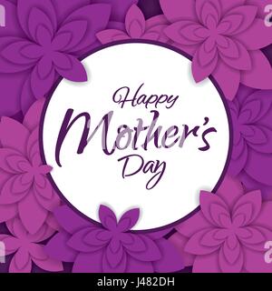 Happy mother's day design mise en page avec des fleurs. Vector illustration. Happy Mothers Day design féminin mignon pour menu, flyer, carte, invitation. Illustration de Vecteur