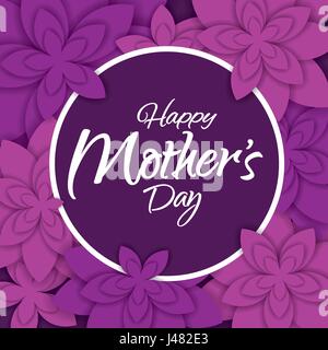 Happy mother's day design mise en page avec des fleurs. Vector illustration. Happy Mothers Day design féminin mignon pour menu, flyer, carte, invitation. Illustration de Vecteur