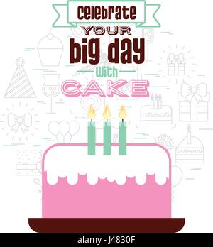 Joyeux anniversaire image des icônes Illustration de Vecteur