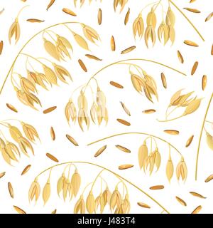 Les oreilles de l'avoine et de son de céréales. seamless vector pattern. Golden Spike et le maïs Illustration de Vecteur