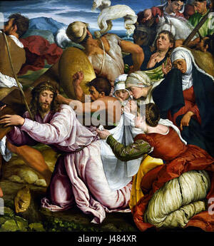 Le chemin du Calvaire 1544 par Jacopo Bassano 1510-1592 artiste italien et élève de Bonifazio Veronese Italie 16ème siècle Banque D'Images