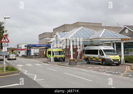 Entrée principale de l'Hôpital d'Eastbourne, dans le Sussex, UK Banque D'Images