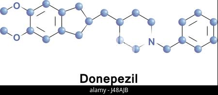 Le donépézil est un médicament utilisé dans le traitement palliatif de la maladie d Alzheimer. Il est utilisé pour améliorer la cognition et le comportement, mais ne ralentit pas le Illustration de Vecteur