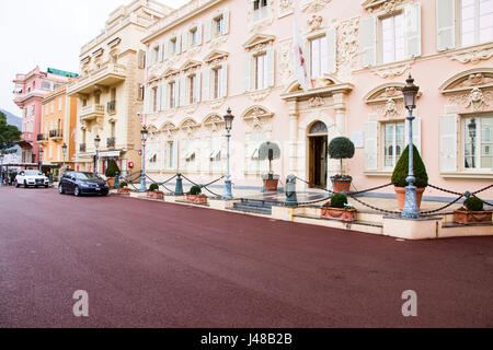 La construction dans la vieille ville près du Palais Princier (Palais du Prince) à Monte Carlo, Monaco Banque D'Images
